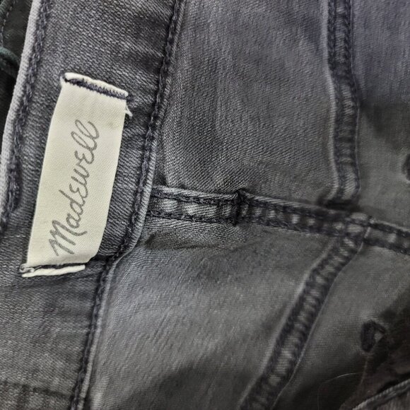 Madewell Black Wash Women's 11"  Raw Hem High-Rise Skinny Jeans | Size 30 - Picture 7 of 11